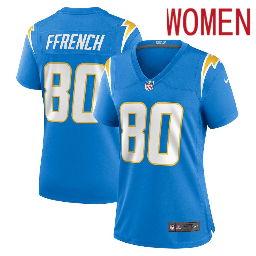 Cheap Women Los Angeles Chargers 80 Maurice Ffrench Nike Powder Blue Game NFL Jersey